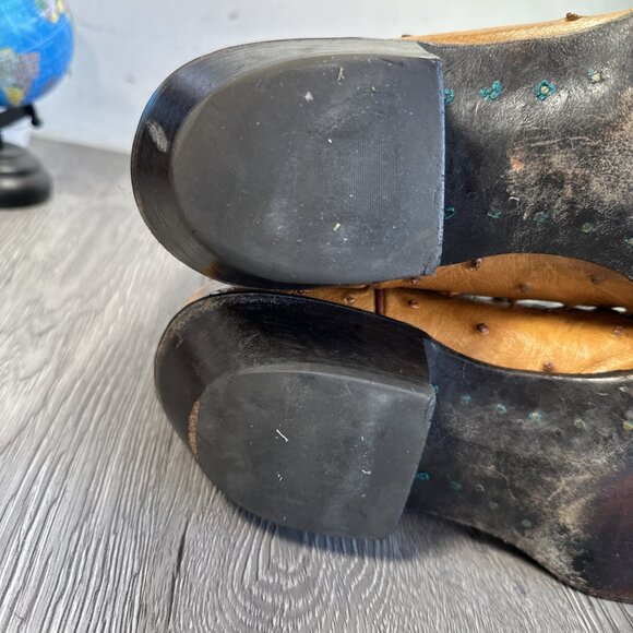 Vintage Nocona Full Quill Ostrich Western rodeo Cowboy boots 12 D main image 12